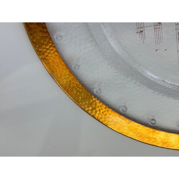 Vintage Glass Plate W/ Gold Trim & Cherub Design Featuring Sheet Music Motif - 1 - Picture 5 of 5
